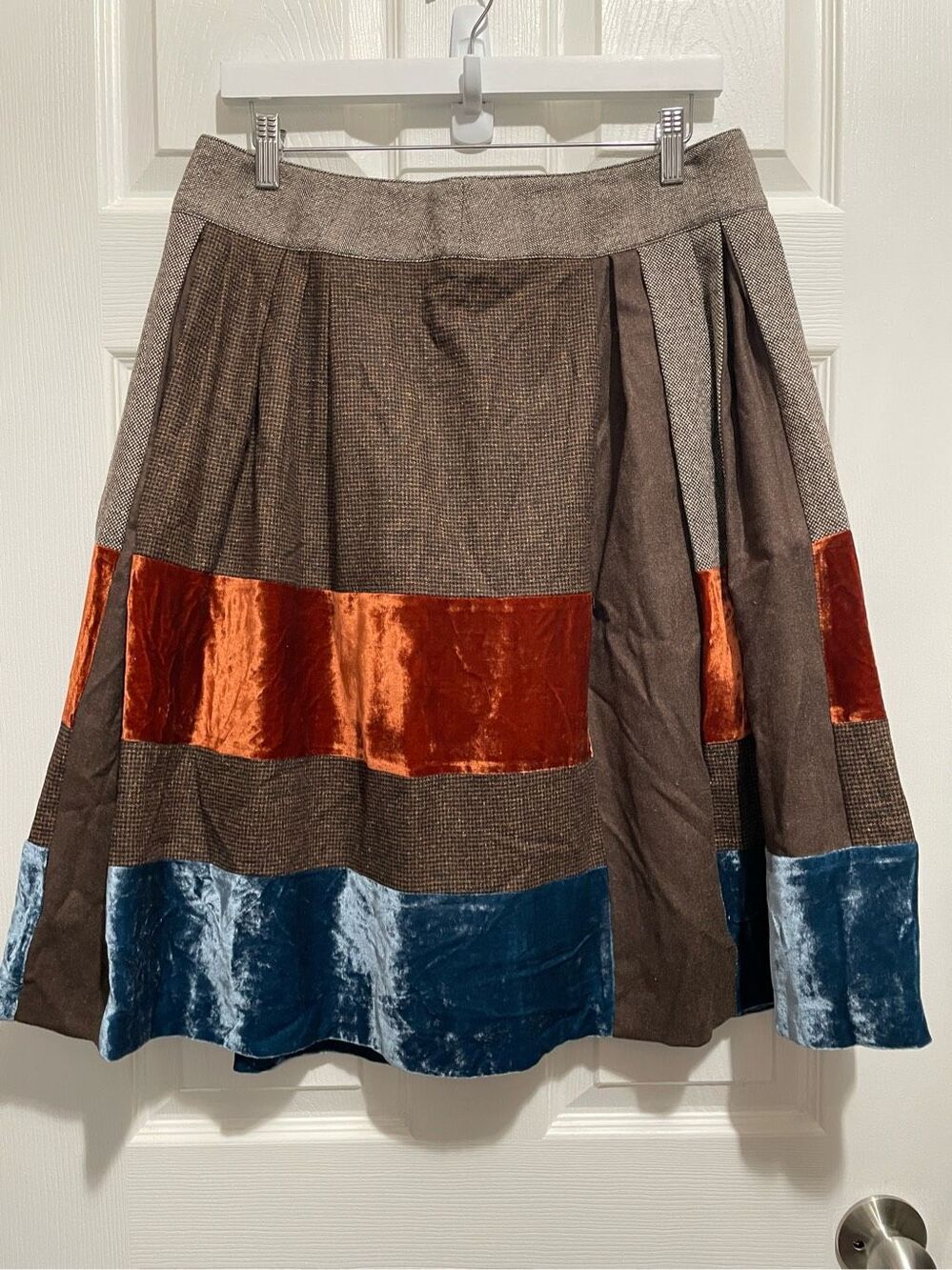 ETRO patchwork wool skirt Prince de galles Size 46/Large